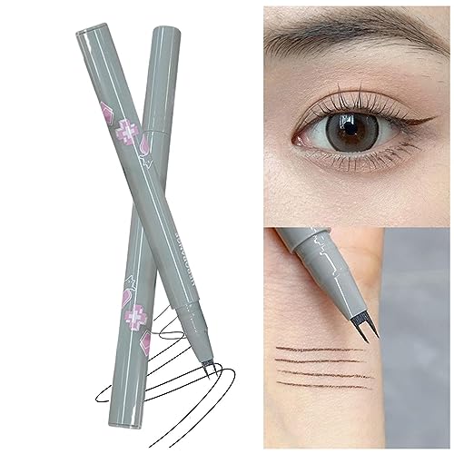 Eyeliner mit doppelter Spitze - Feiner flüssiger Eyeliner-Stift für Augen-Make-up | Tränenbeutel, Make-up-Kosmetik, natürlicher unterer Wimpern-Eyeliner, schnell trocknender flüssiger Eyeliner Zorq von ZORQ