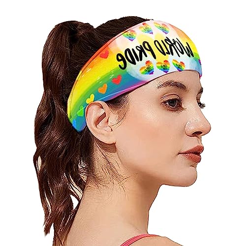 Gay Pride Stirnbänder – Alphabet-Druck, Regenbogen-Stirnband, Stolz, Haar-Accessoires | Pride Festival Zubehör, breites Kopfband, Pride Dress Up Zubehör für Fotografie, Aufführungen Zorq von ZORQ