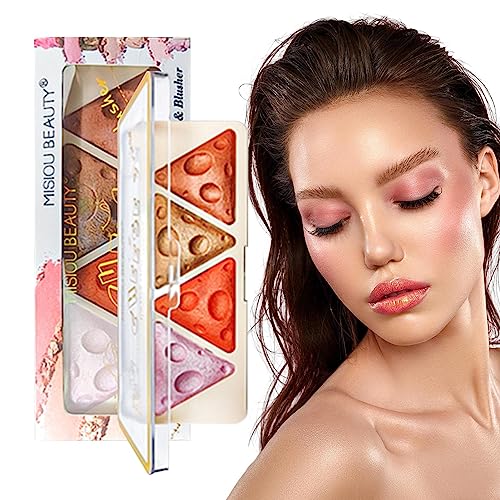 Puder-Rouge-Palette - Wasserfeste 4-Farben-Gesichts-Highlighter-Make-up-Palette - Bright Shimmer Face Highlighter Makeup Palette, Natural Glow Facial Highlighter für Frauen und Mädchen Zorq von ZORQ