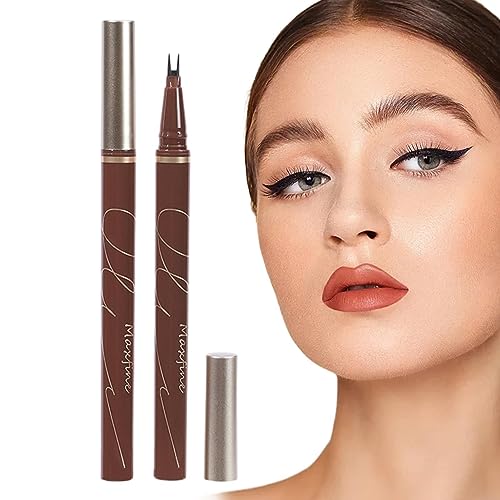 ZORQ Unterer Wimpernstift mit doppelter Spitze,Wasserfester Flüssigliner-Stift - Liquid Liner Black Coffee Brown Tea Brown, tragbarer dünner Eyeliner mit feinen, glatten Linien von ZORQ