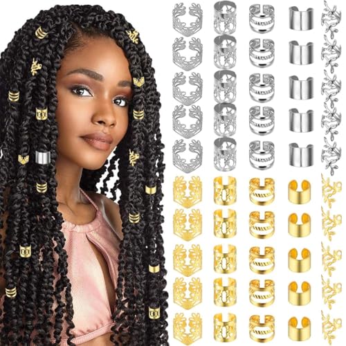 ZORTVUL 100 Stück Haarschmuck Für Zöpfe, Loc Schmuck Für Haar, Manschetten-Clips Für Dreadlock-Zubehör, Haarspiralen Clips Haarschmuck Für Dreadlocks Für Männer Frauen Mädchen Und Jungen Zöpfe von ZORTVUL