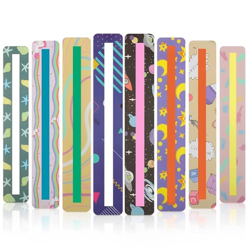 ZORTVUL 8 Pcs Leselineal Lesehilfe Kinder Lesepfeil Lesezeichen Kinder Dyslexia Overlay Ruler Dyslexia Overlays Geführte Lesestreifen Geführte Lesestreifen Kinder(A) von ZORTVUL