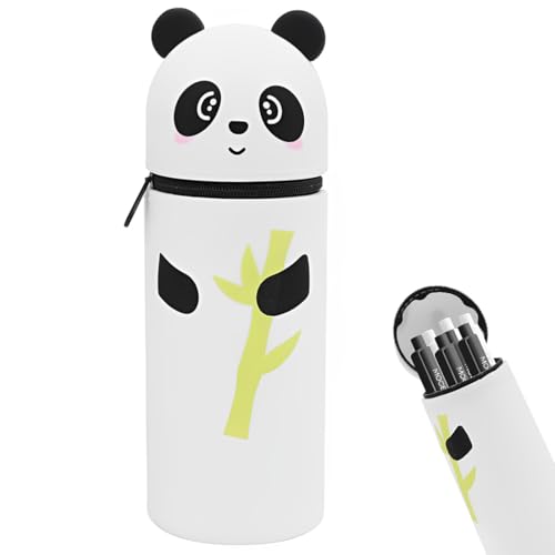 ZORTVUL Kawaii Federmäppchen, Mäppchen, 2-In-1 Weiche Silikontasche, Cartoon Federmäppchen, Stand Up Federmäppchen, Tier Stifthalter, Stifte Mäppchen, Stifthalter Bleistifttasche Mädchen Junge von ZORTVUL