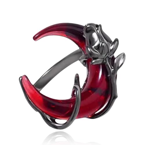ZORTVUL Ring Ringe Damen Bijouterie Herren Mond Rose Ring Unisex Gothic Verstellbare Ringe Accessoires Hochzeit Boho Punk von ZORTVUL
