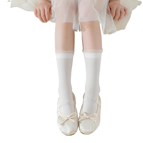 ZORVUJI 2 Paar Trachtensocken Damen Elegante Dirndl Socken Transparente Gerippte Söckchen für Oktoberfest Trachten Zubehör von ZORVUJI