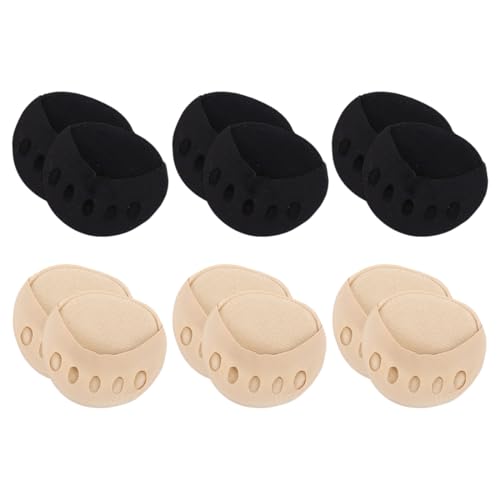 ZORVUJI 6 Paar Zehensocken Damen Füßlinge Unsichtbar Baumwolle Vorfußpolster High Heels Pumps Einlagen Rutschfest Atmungsaktiv 36-39 von ZORVUJI