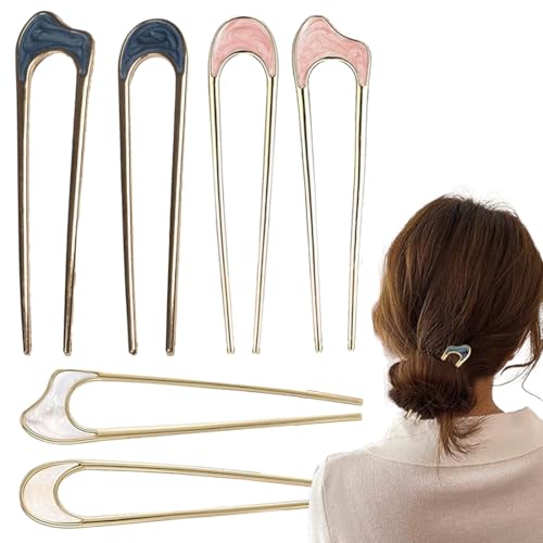 ZORVUJI 6Pcs French Hair Pins, U Shaped Metal Hairpins, 2 Prong Updo Chignon Pins, Vintage Hair Fork for Weddings, Dating, Girls, Women Hair Accessories ZORVUJI 6Pcs French Hair Pins, U Shaped Metal Hairpins, 2 Prong Updo Chignon Pins, Vintage Hair Fork for Weddings, Dating, Girls, Women Hair Accessories von ZORVUJI