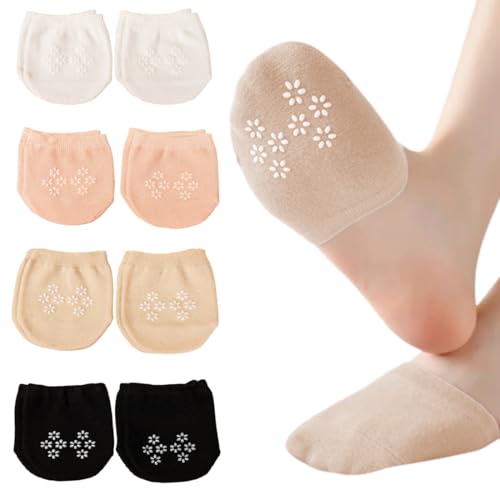 ZORVUJI 8 Paar Rutschfeste Vorfußsocken, Silikon Dot, Unsichtbare Socken, Zehensocken Damen Mädchen, Ballettschuhe High Heel Socken von ZORVUJI