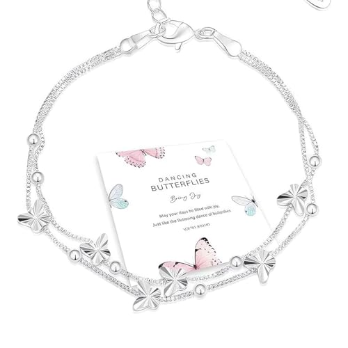 ZORVUJI 925 Silber Armband Damen Schmetterling Verstellbares Schmuckstück für Frauen, Elegantes Design zum Geburtstag von ZORVUJI