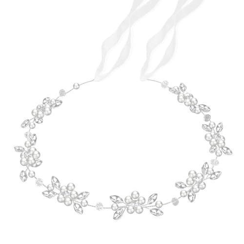 ZORVUJI Blumenkranz Haare Kinder Mädchen, Haarschmuck Kommunion und Taufe, Erstkommunion Haarschmuck Mädchen Deko, Blumenkranz Kommunion Mädchen Kopfschmuck (Silber) von ZORVUJI