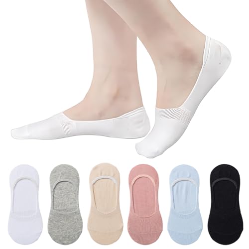 ZORVUJI Damen Füsslinge aus Baumwolle Antirutsch - Unsichtbare Kurze Weiche Atmungsaktive Socken für Loafer, Sneakers und Bootsschuhe von ZORVUJI