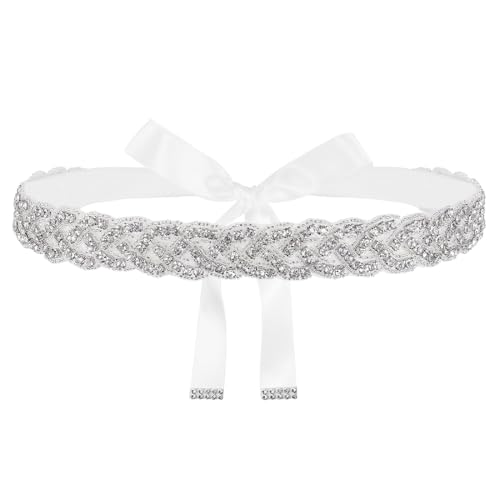 ZORVUJI Glitzer Gürtel Strassgürtel für Abendkleider Damen Brautgürtel Kristall Schärpe Hochzeit Ballkleid Glitzergürtel von ZORVUJI