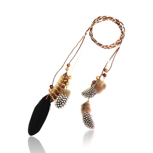 ZORVUJI Indianer Kopfschmuck Damen Feder Haarband – Hippie Boho Stirnband für Fasching, Cosplay und Partys von ZORVUJI