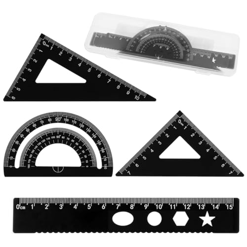 ZORVUJI Metallisches Geometrie Set für Architekten - Professionelles Zeichenset mit Winkelmesser Metall, Geodreiecken und Lineal, Geometrie-Werkzeug für Studenten und Profis von ZORVUJI