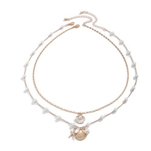 ZORVUJI Muschelkette Damen Choker Kette Boho Schmuck Surferkette Sommer Halskette Weiße Muscheln von ZORVUJI