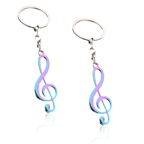ZORVUJI Musiknoten Schlüsselanhänger 2 Stück Metall Notenschlüssel Anhänger Musik Geschenk Für Musiker Musiklehrer Damen Herren Jungen Mädchen Geburtstag Party von ZORVUJI