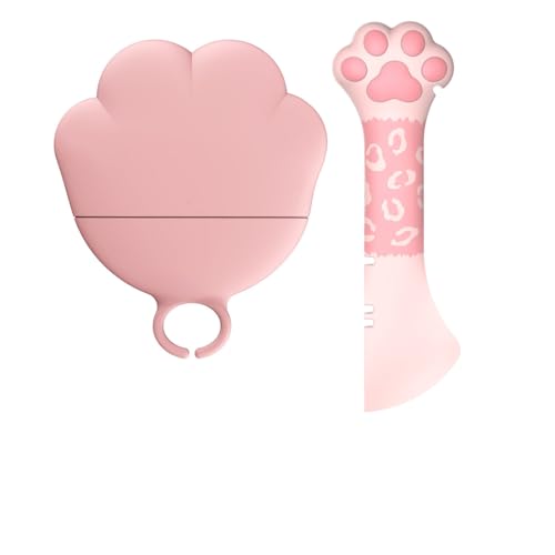 ZORVYN 1 Stück Katzenfutter Löffel mit Dosendeckel, Niedliche Pfotenform Katzenpfoten Dosenöffner für Haustiere Katzen Hund Tiernassfutter Futterdose (Silikon) von ZORVYN