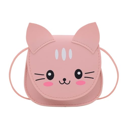 ZORVYN 1 Stück Kleine Mädchen Katze Umhängetasche, Süße Handtaschen Kinderhandtasche Mädchen Crossbody Tasche mit Verstellbarem Gurt Kinder für Kinder Mädchen von ZORVYN