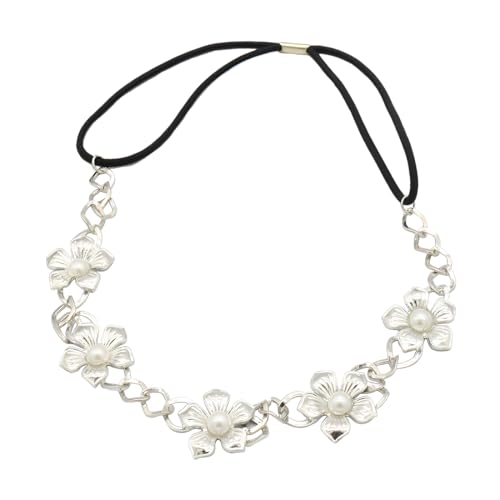 ZORVYN 1 elastisches Haarband mit Perlen, Haarschmuck mit Perlen und Strasssteinen, Vintage-Haarband aus Metall, elegantes Stirnband, traditioneller Schmuck von ZORVYN
