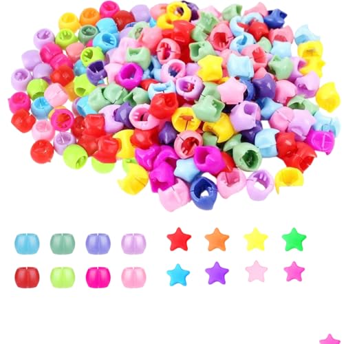 ZORVYN 100 Stück Haarperlen Clips, Mini Haarspangens, Bunte Kunststoff Haarclips, Haarschmuck Kinder, Perlen für Haare, Pferdeschwanz Zopf (Bunt) von ZORVYN