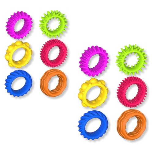 ZORVYN 12 Stück Sensorisches Ringe Spielzeug für Kinder mit Autismus, Anxiety Stressringe für Leiser Anti-Stress von ZORVYN