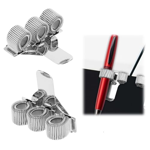 ZORVYN 2 Stück Edelstahl Stifthalter Krankenschwester Zubehör, Verstellbarer Dreilöcher Stifthalter, Metall Stiftehalter Kasack, Nurse Accessories Clip für Kasack von ZORVYN