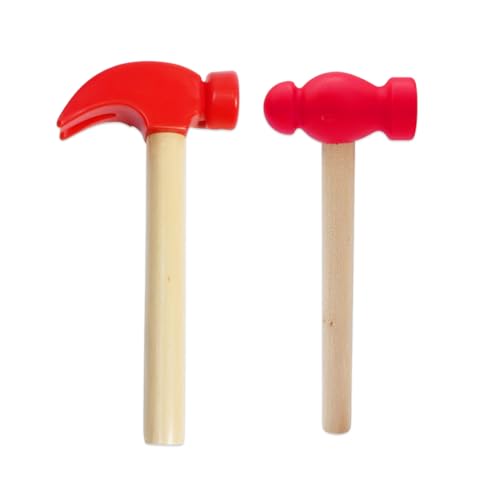 ZORVYN 2 Stück Kinder Hammer Holzhammer Plastikspielzeughammer Wartungstools Simulierter Kleiner Hammer für Reparaturen Bausteine Baugruppen von ZORVYN