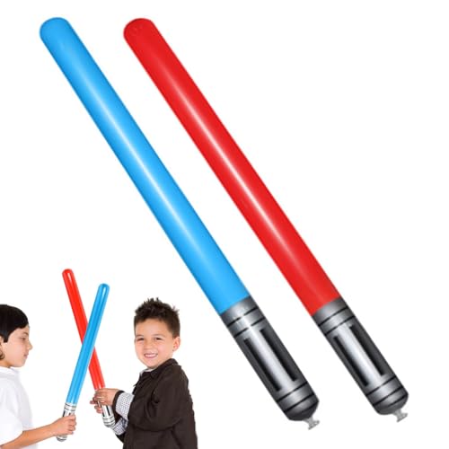 ZORVYN 2er Set Aufblasbare Lichtschwerter - Laserschwert Accessoire für Kostüme, Themen-Party und Kindergeburtstage (90 cm) von ZORVYN