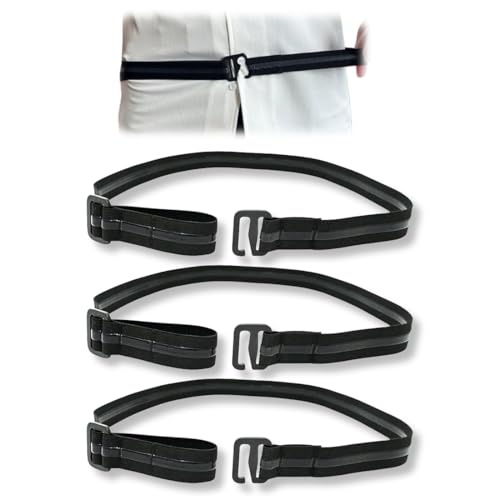 ZORVYN 3 Stück Verstellbare Rutschfeste Hemdhalter Herren Elastische Tuck Gürtel für Ordentlichen Look für Business Office Hochzeit von ZORVYN