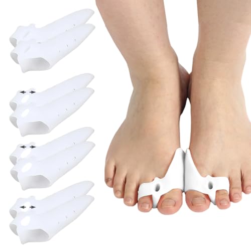 ZORVYN 4 Stück Zehenspreizer Hallux Valgus Korrektur Set, Mit atmungsaktiven Löchern, mit optionaler Größe Schwammstecker, Hallux Gel Schiene, Zehenkorrektur für Damen & Herren (Universalgröße) von ZORVYN