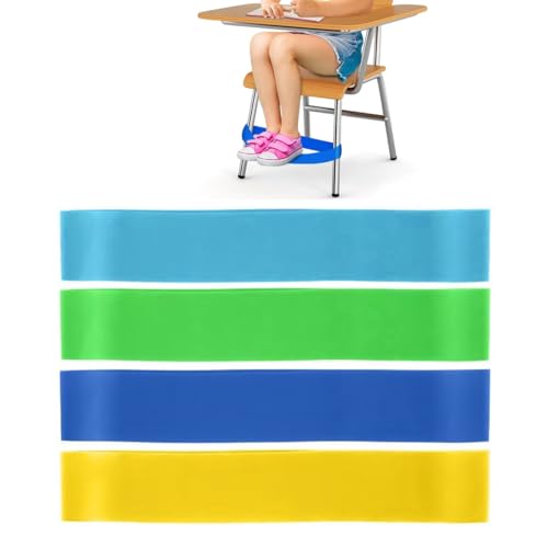 ZORVYN 4er-Pack Flexible Sitz-Stretchbänder, Zappel-Stuhlbänder für Kinder mit zappeligen Füßen, Must-Haves für die Grundschule (Bunte) von ZORVYN