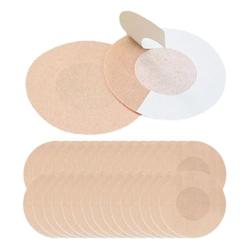 ZORVYN 50 pcs Nipple Lift Cover Pasties Pads Aufkleber Frauen Brustblätter Nipless Pasty Boob Skin Nude Unsichtbar Wasserdicht Schwimmen Einweg Nipplecovers Sticky Satin Covers von ZORVYN