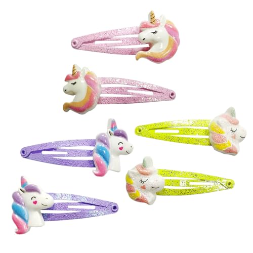 ZORVYN 6 Paar Haarspangen Kinder Glitzer Haarspangen Mädchen Clips für Mädchen Kinder von ZORVYN