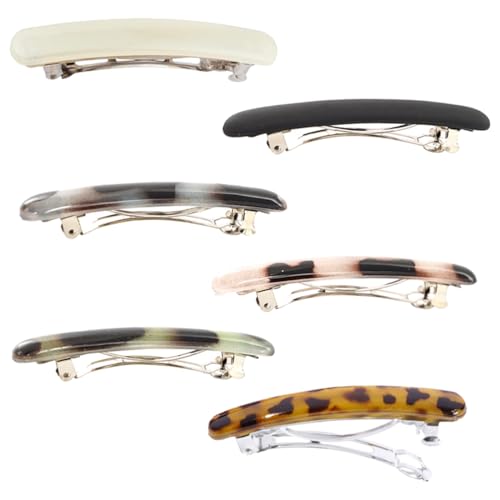 ZORVYN 6 Stück Französische Haarspangen Automatischer Volumenclip French Barrette Clip für Mädchen und Frauen (7.5cm/3") (Bunte, Sechs Farben) von ZORVYN