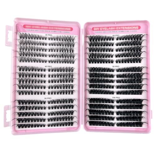 ZORVYN 600 Stück Wimpern Extensions Lash Extension Set, Künstliche Wimpern, 30-40-50-60-80-100D Curl, Mädchen und Frauen, DIY Wimpernverlängerung für Anfänger, von ZORVYN