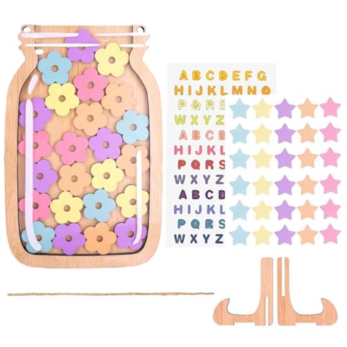 ZORVYN Belohnungsglas Belohnungssystem für Kinder Magnetisch Lehrerbedarf für Grundschule mit 30 Blumen Token und personalisierbaren Namensaufklebern von ZORVYN
