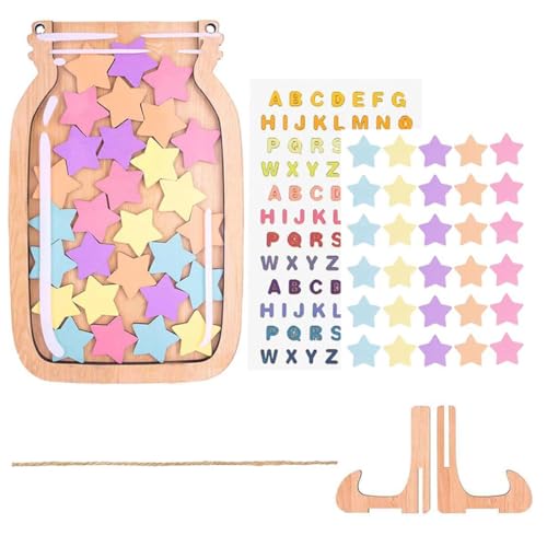 ZORVYN Belohnungsglas Kinder Belohnungssystem Grundschule Magnetisch Lehrerbedarf für Klassenzimmer mit 30 bunten Sternen und Namensaufkleber von ZORVYN