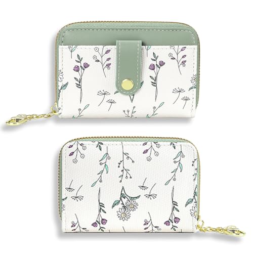 ZORVYN Damenbrieftasche, PU-Leder, kompaktes, kurzes Design, mit 2 großen Staufächern im Inneren (grün) von ZORVYN