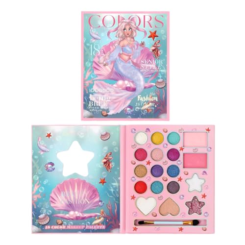 ZORVYN Kinder Make-Up Set Mädchen, Ungiftig und Abwaschbar, DIY Prinzessin Schminkset für Karneval und Kinderschminken (Kinder Schminkpalette) von ZORVYN