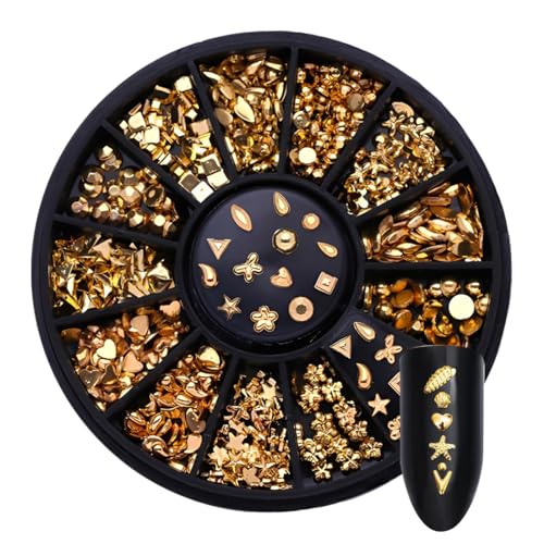 ZORVYN Nail Charms Gold,Nail Art Charms, 3D Gold Seesterne Shell Nail Art Dekoration, 3D Acryl Ocean Nail Gems für Frauen Acryl Nagel Ozean von ZORVYN