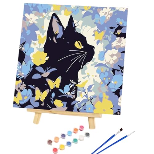ZORVYN Paint by Numbers Craft Set for Adults and Kids - Cats and Animals - Includes Canvas and Brushes (20x20cm) von ZORVYN
