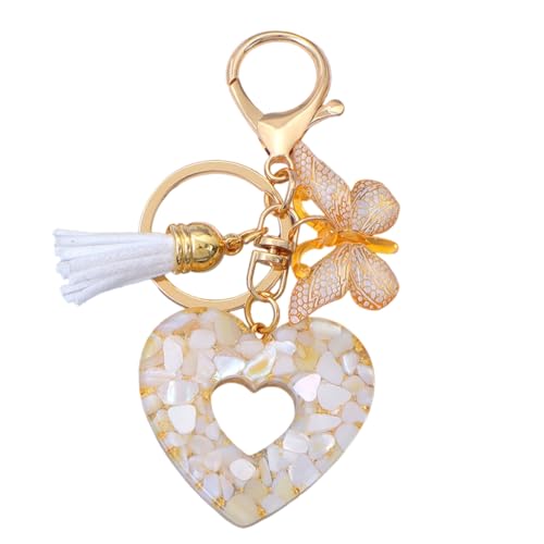 ZORVYN Schlüsselanhänger mit Durchbrochenes Herz Schmetterling Teenager Mädchen (gelb) von ZORVYN