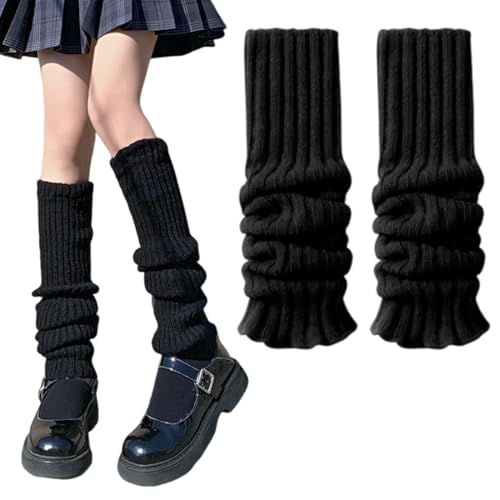 ZORVYN Stulpen Damen Schwarz Gestrickte Beinwärmer Lange Leg Warmers für Frauen Fußlose Kniestrümpfe für Herbst und Winter von ZORVYN