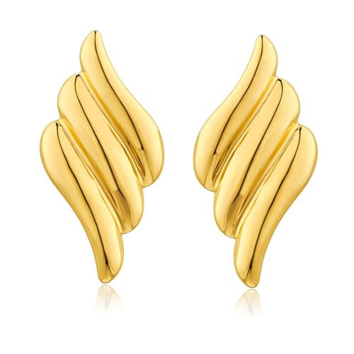 Ohrringe Damen Gold,1 Paar Chunky Earrings für Damen,Grosse Gold Ohrringe,Chunky Gold Ohrringe Damen,Klobige Goldcreolen Ohrringe,Ohrringe,Trendiger Schmuck für Damen und Mädchen von ZOSIGN