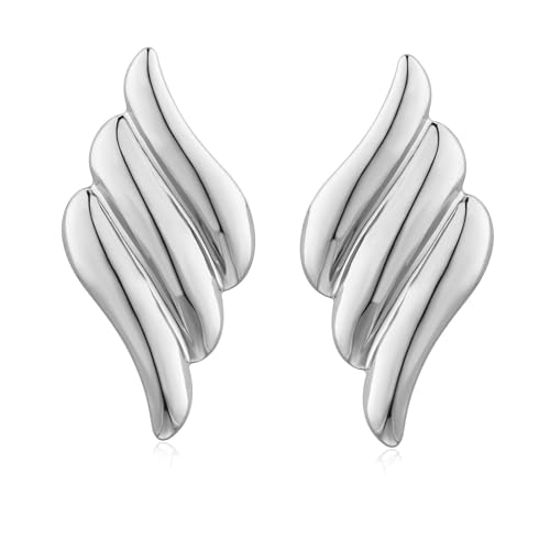 Silber Tropfen Ohrringe,1 Paar Chunky Earrings FüR Damen,Tropfen Creolen Ohrringe,Frauen Hoops Ohrringe,Klobige Creolen Ohrringe,GroßE Drop Earrings,für Damen und Mädchen von ZOSIGN