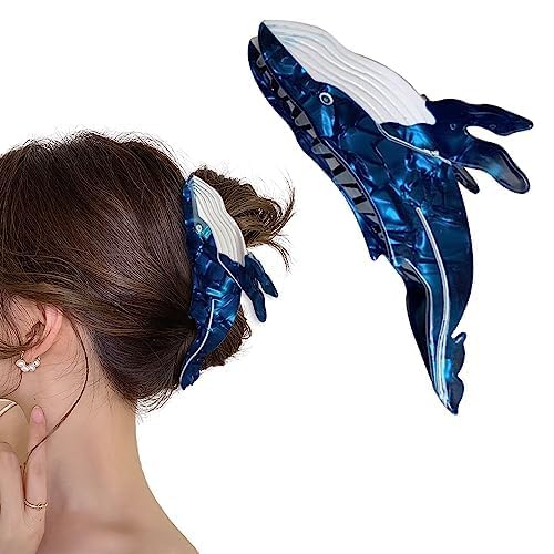 Wal Haarspange, Wal Haarklammer, Whale Hair Clip, Haarklammer Damen, Haarklammern Groß, Haarklammer, Geeignet für Mädchenarbeit, Dating, Freizeit und Partys(Blau) von ZOSIGN