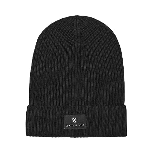 ZOTEKK | Knitted Hat | Merino Mütze, Klassische Wollmütze für Herbst & Winte | Beanie für Damen & Herren | Hochwertiger Merinowolle - Black von ZOTEKK