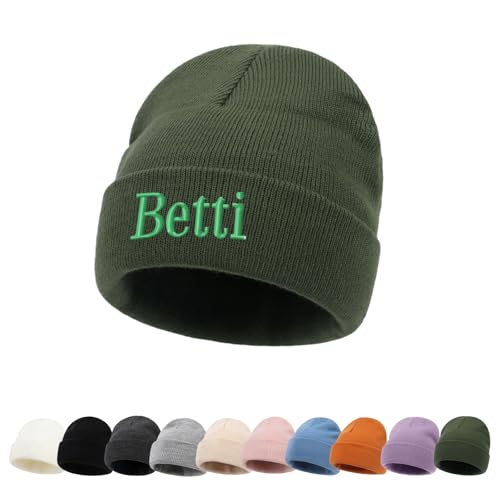 ZOTIMEF Personalisierte Baby-Beanie-Mütze - Individuelle Namensstickerei Gestrickte Beanies Mützen für Kleinkinder Bis Erwachsene Geschenke Olivgrün ZOTIMEF Personalisierte Baby-Beanie-Mütze - Individuelle Namensstickerei Gestrickte Beanies Mützen für Kleinkinder Bis Erwachsene Geschenke Olivgrün von ZOTIMEF
