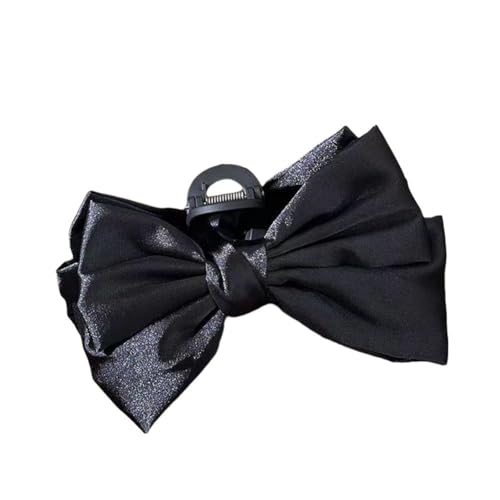 Haarklammer mit Schleife, elegant, doppelseitig, groß, Satin, Haarnadeln, Schleife, Chiffon, Damen-Clips, Satin, große Haarspange für Damen von ZOUBAOQ