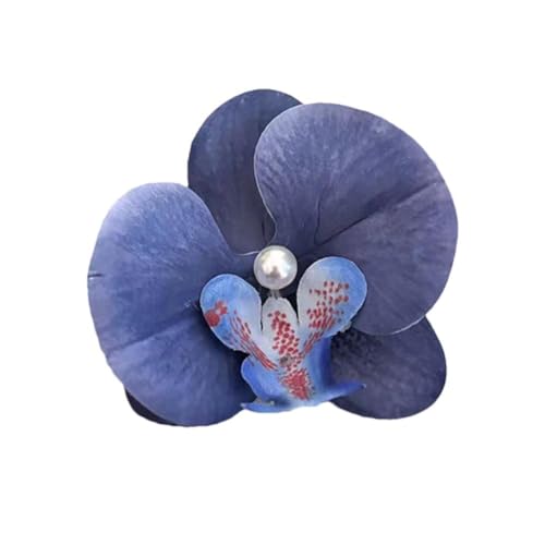 Haarspangen mit Perlen, Orchidee, Blumen, modisch, niedlich, Schmetterling, Strand, Damen, Kopfbedeckung, Orchideen-Stil, Haarnadel N9B1, Entenschnabel, koreanisch von ZOUBAOQ